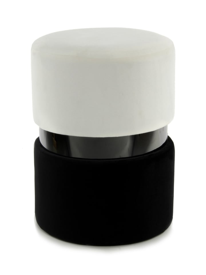 Hocker Gipsy in creme - schwarz