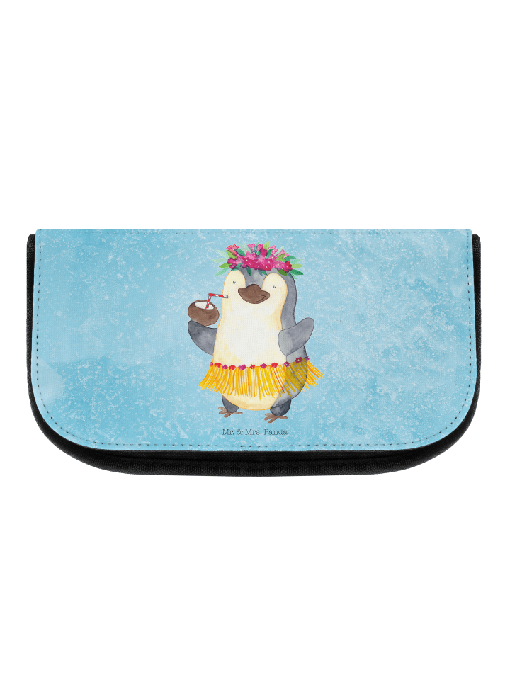 Toiletry Bag Pinguin Kokosnuss ohne Spruch in Eisblau