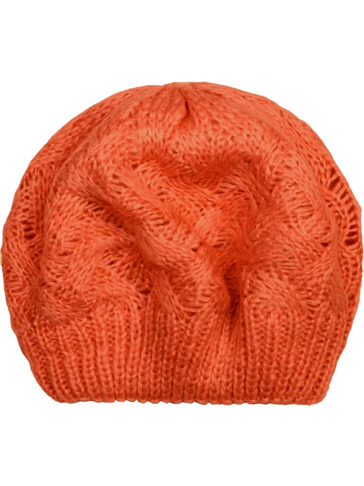 Strick Baskenmütze in Orange