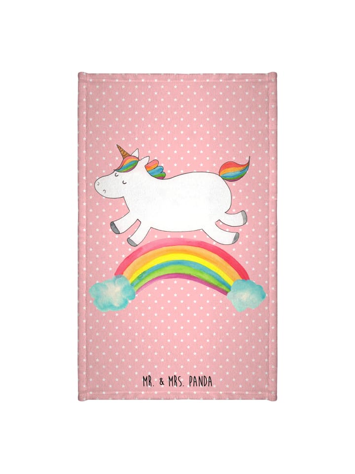 Handtuch Einhorn Regenbogen ohne Spruch in Rot Pastell