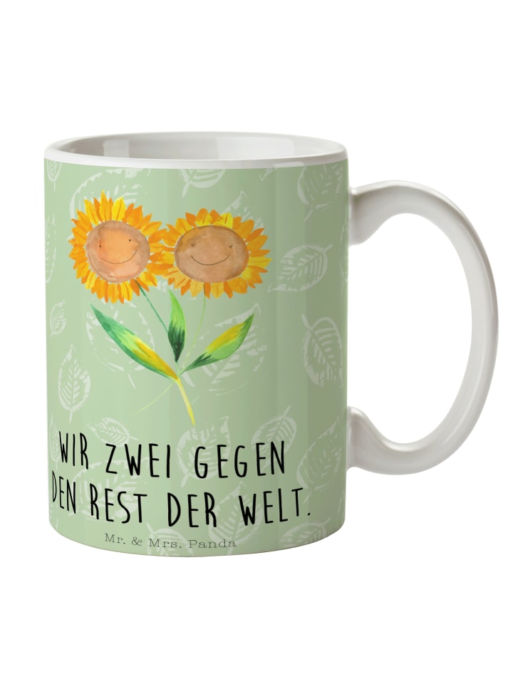 Keramiktasse Schnecke Sir mit Spruch in Gelb Pastell