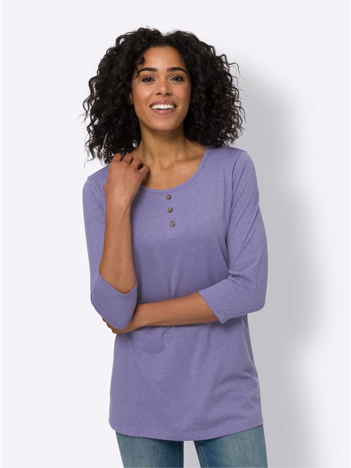 Longshirt in lavendel-meliert