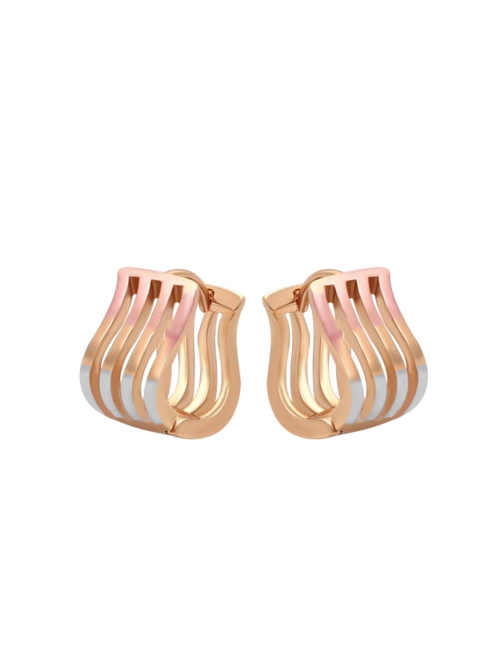 Women Huggie Earrings in Rose Gold