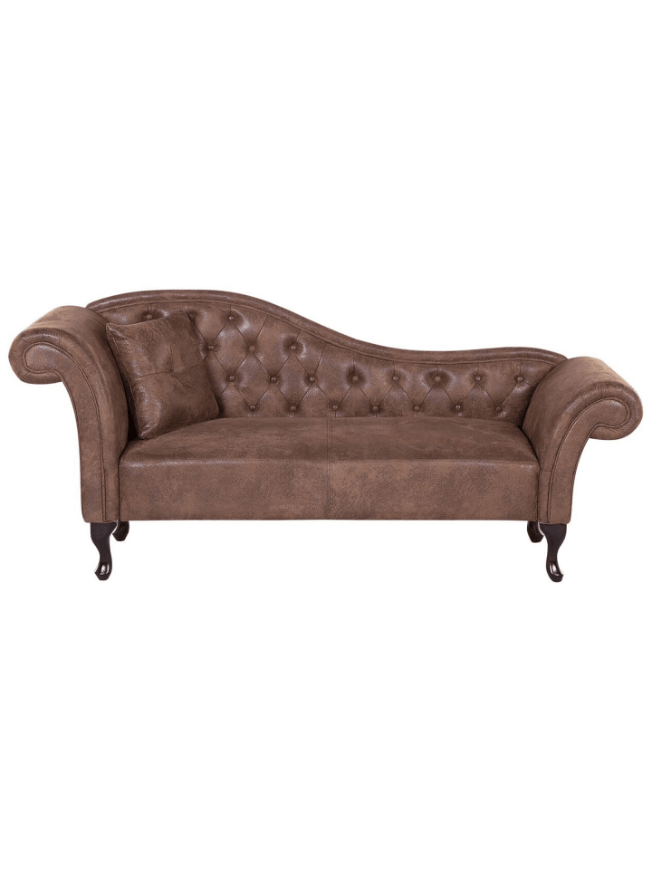 Chaiselongue LATTES in Braun - (W) 188 x (H) 87 x (L) 59 cm linksseitig