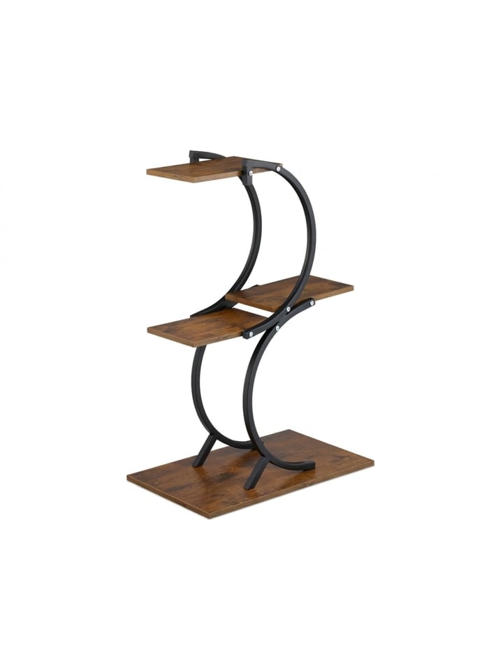Pflanzenständer in Schwarz/ Braun – (B)48 x (H)76 x (T)30 cm