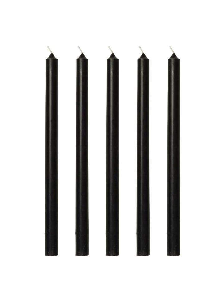 DÜNNE Kerze SCHWARZ Ø 1,3 cm Länge 20 cm 5er Set