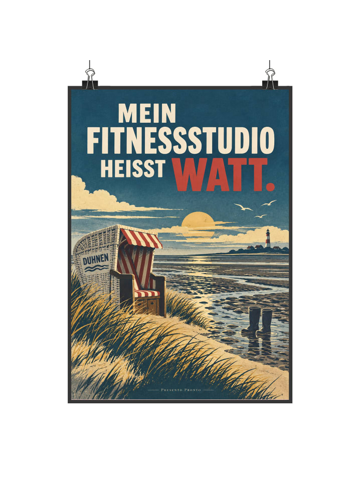 Wandbild Duhnen-Küstenposter klassisch Design m... in Weiß