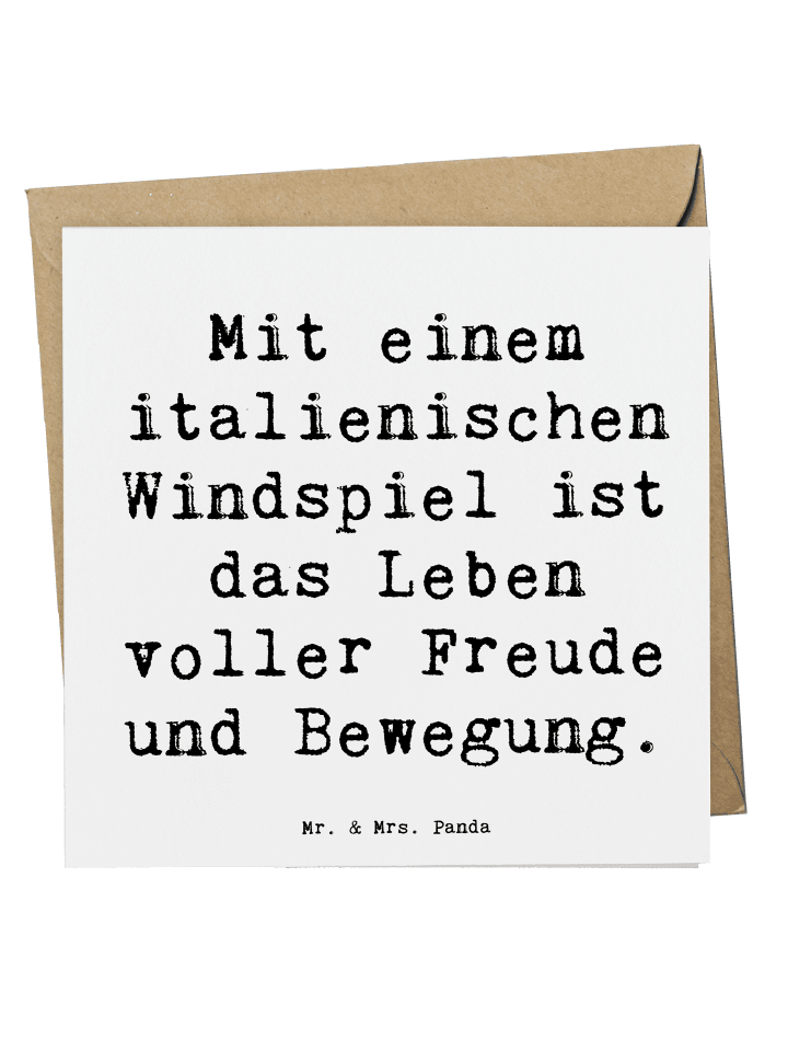 Deluxe Karte Spruch Italienisches Windspiel Glü... in Weiß