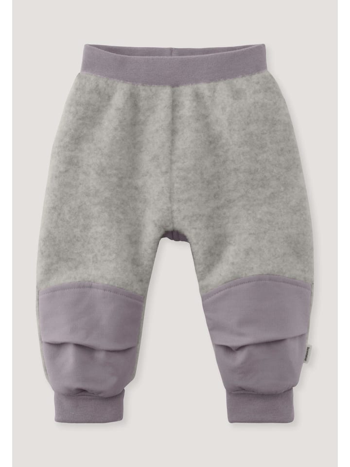 Hessnatur Wollfleece Hose mit Softshell aus Bio-Merinowolle in hellgrau
