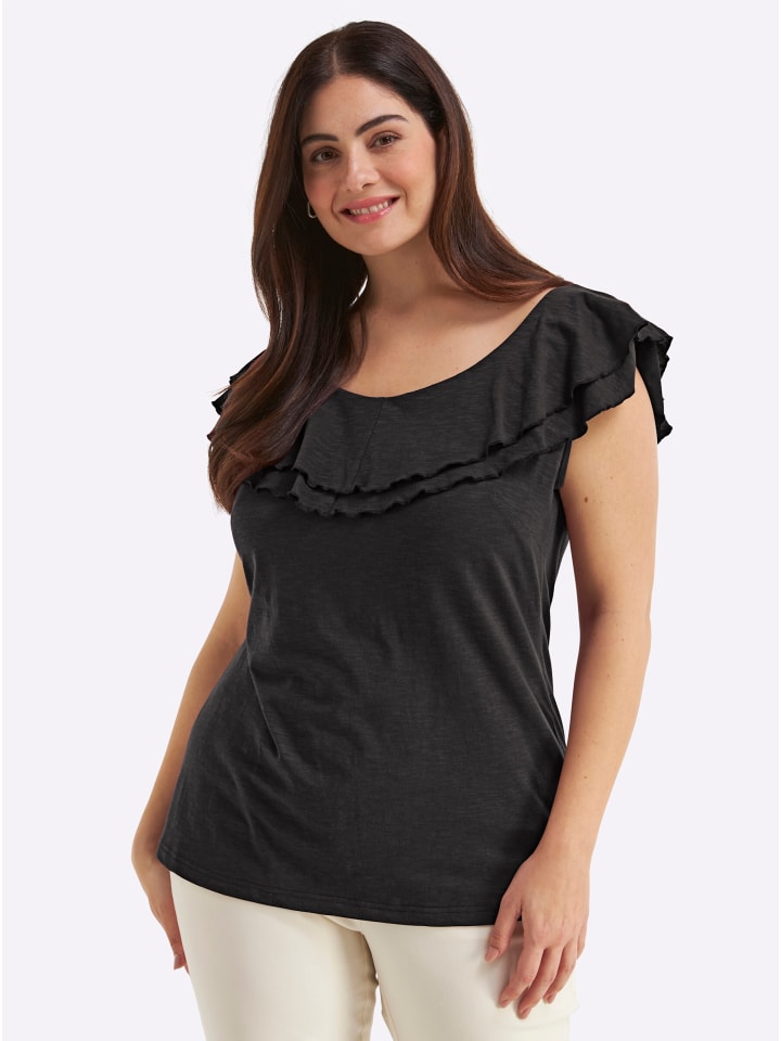 Halbarmshirt in schwarz