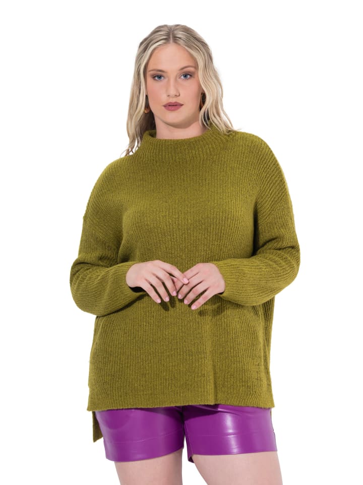 Oversized-Pullover in helles gelbgrün