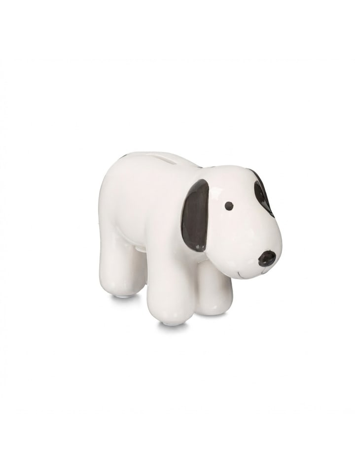 Spardose "Hund" in Schwarz-Weiß - (B)21 x (H)12 x (T)9 cm