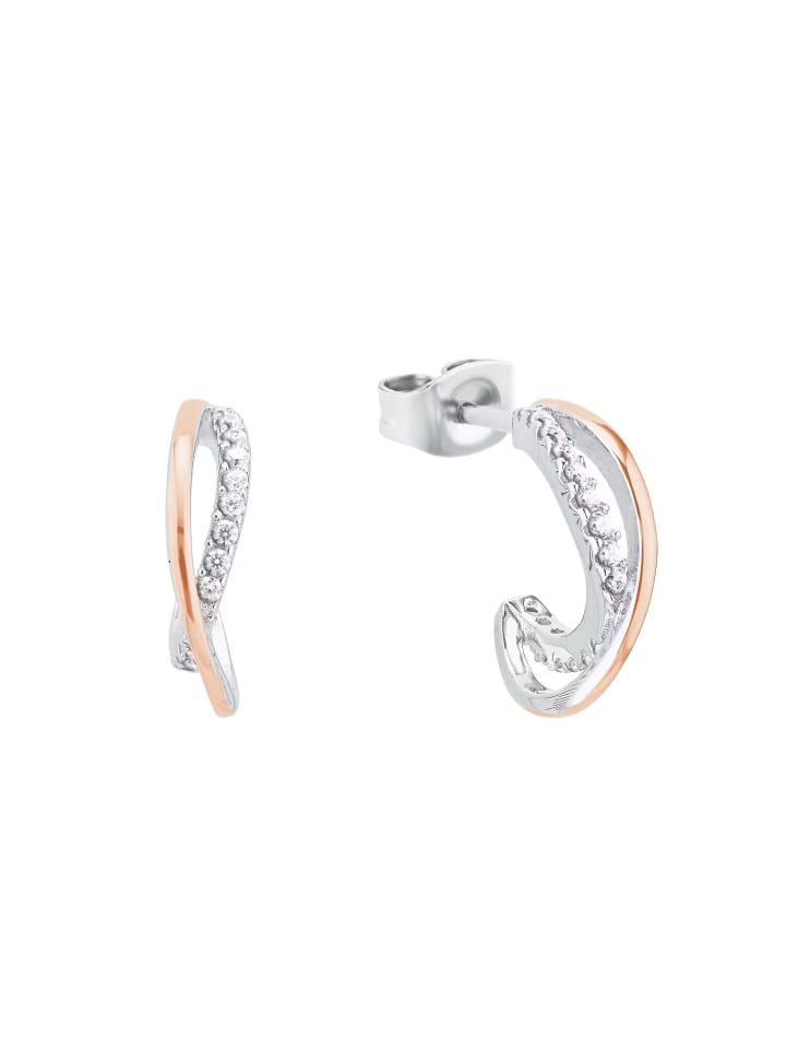 925 Sterling Silber Creolen rhodiniert rosévergoldet