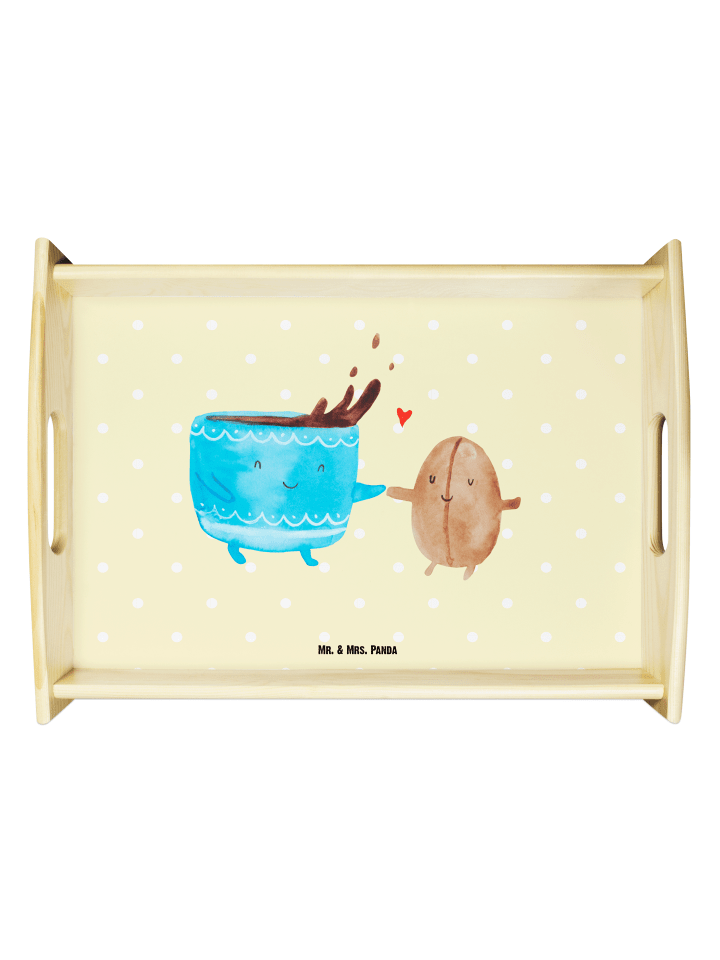 Servierplatte Kaffee Bohne ohne Spruch in Gelb Pastell