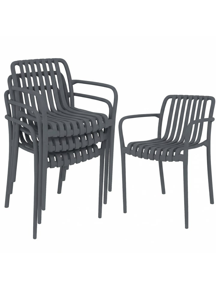 Gartenstühle in Dunkelgrau 58,5L x 55B x 81,5H cm