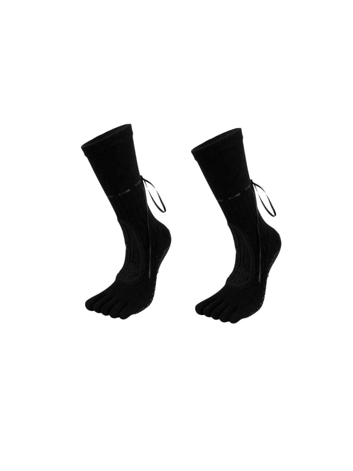 2er-Pack Ballet-/Yoga-/Pilates-Zehensocken Binden in Schwarz   