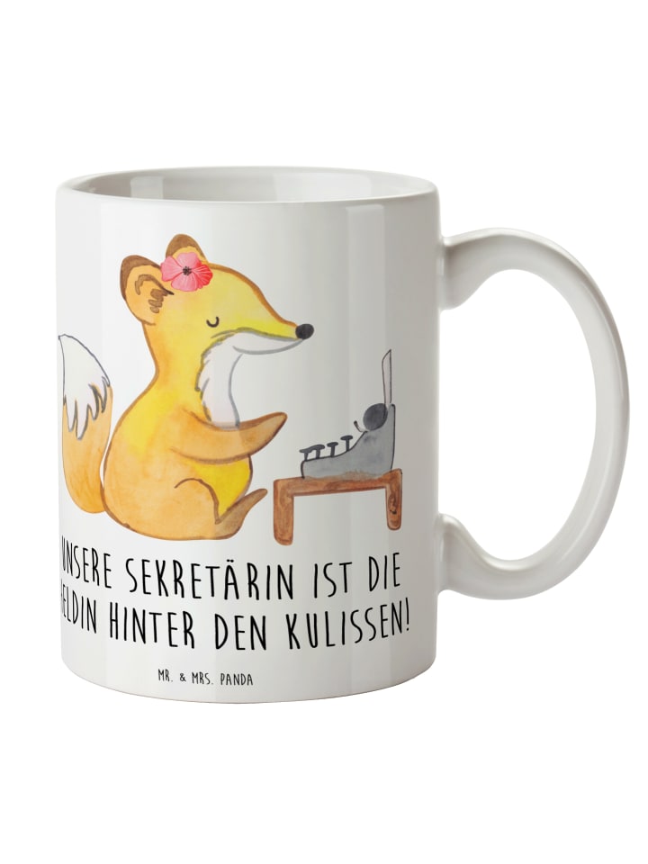 Tasse Sekretärin Heldin mit Spruch in Weiß