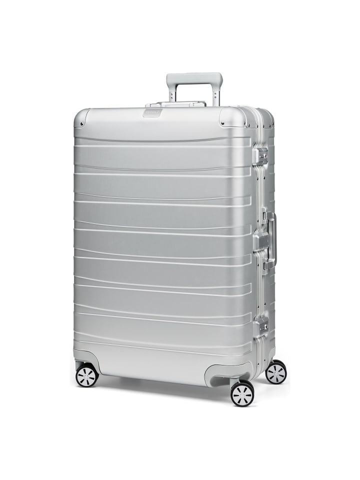 Pro Aluminium 4-Rollen Trolley L Aluminium 77 cm silver