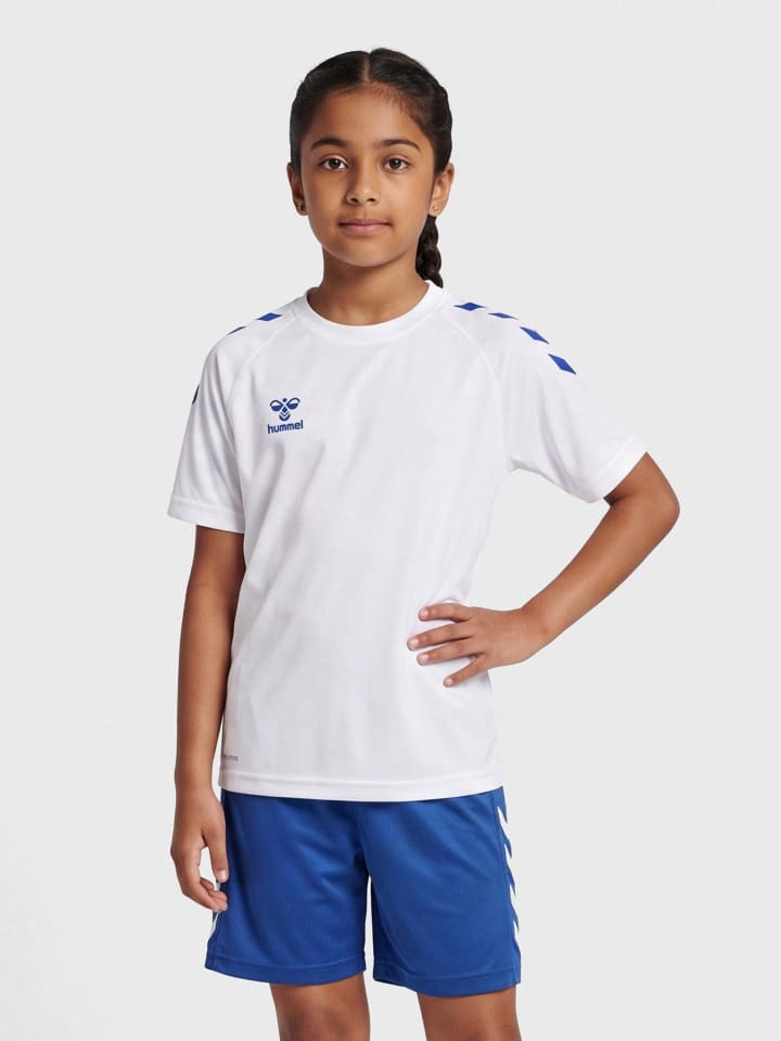 T-Shirt Hmlcore Kinder in WHITE/TRUE BLUE