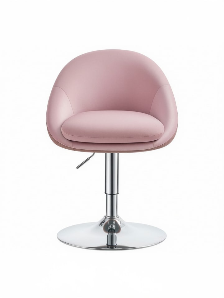 Barhocker Lenna in Rosa-Grau - (B)50.5 x (H)(68.5-80.5) x (T)52 cm