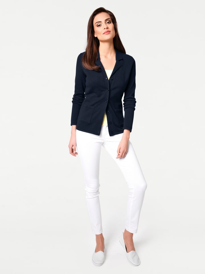 Feinstrickjacke in marine