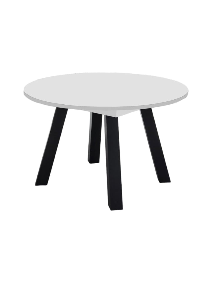 ESSTISCH Rund ausziehbar Edda 3 110x110x78 Küchentisch Schwarz/Weiß