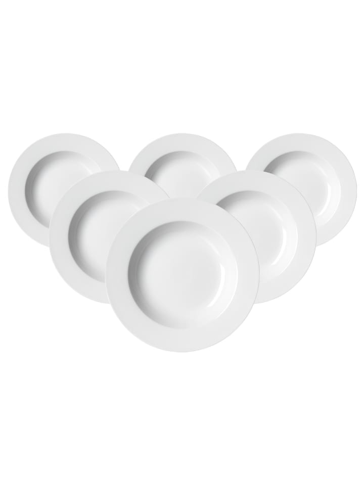 6er Set Suppenteller Bianco in Weiß ø 22 cm