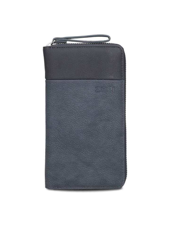 Eva Geldbörse 20 cm nubuk blue