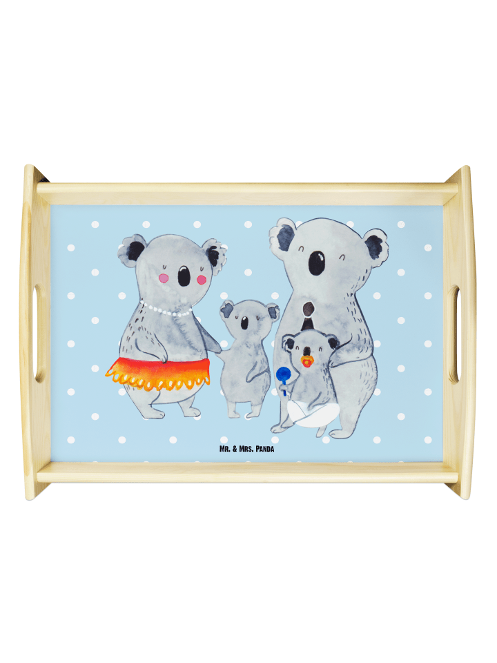 Sofa Tablett Koala Familie ohne Spruch in Blau Pastell