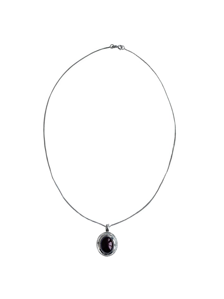 Anhänger mit Kette "Granat Cabochon" in Rot