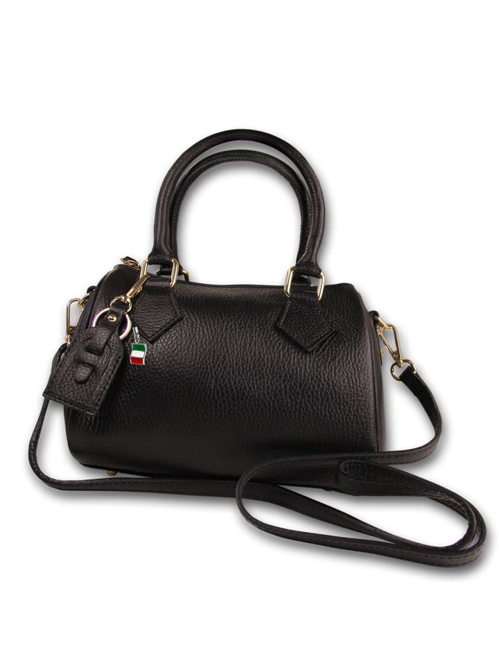 Leder Umhängetasche Florence Tasche schwarz ca. 22cm