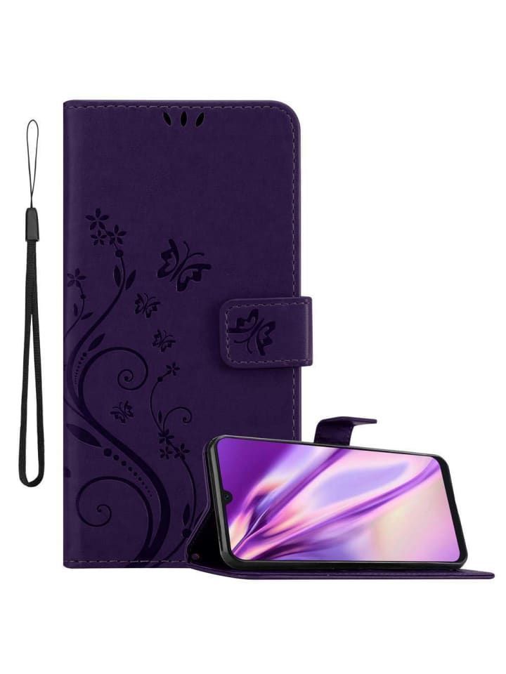 Hülle für Samsung Galaxy A50 4G/A50s/ A30s in FLORAL DUNKEL LILA