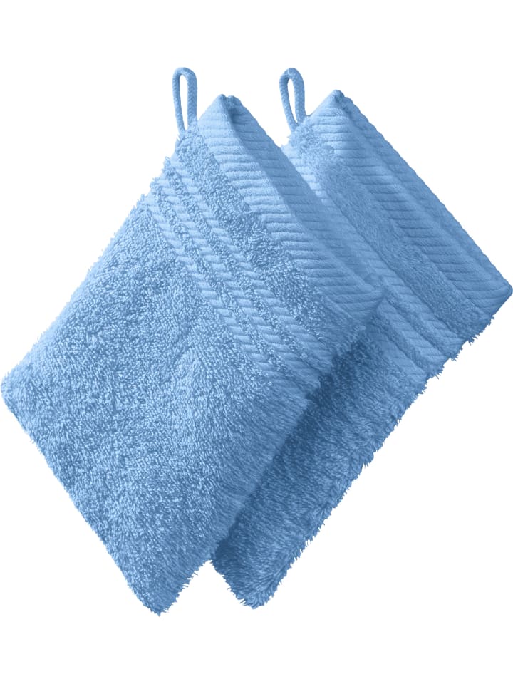 Frottier Waschhandschuh 2er-Pack New York in hellblau