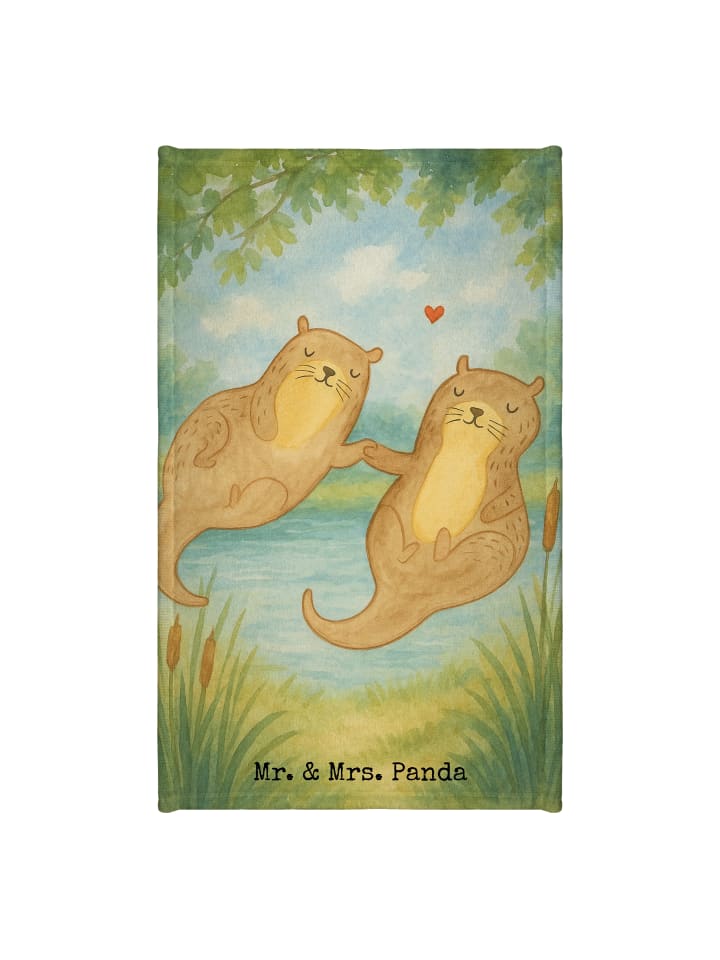 Handtuch Otter Hände halten Design ohne Spruch in Weiß