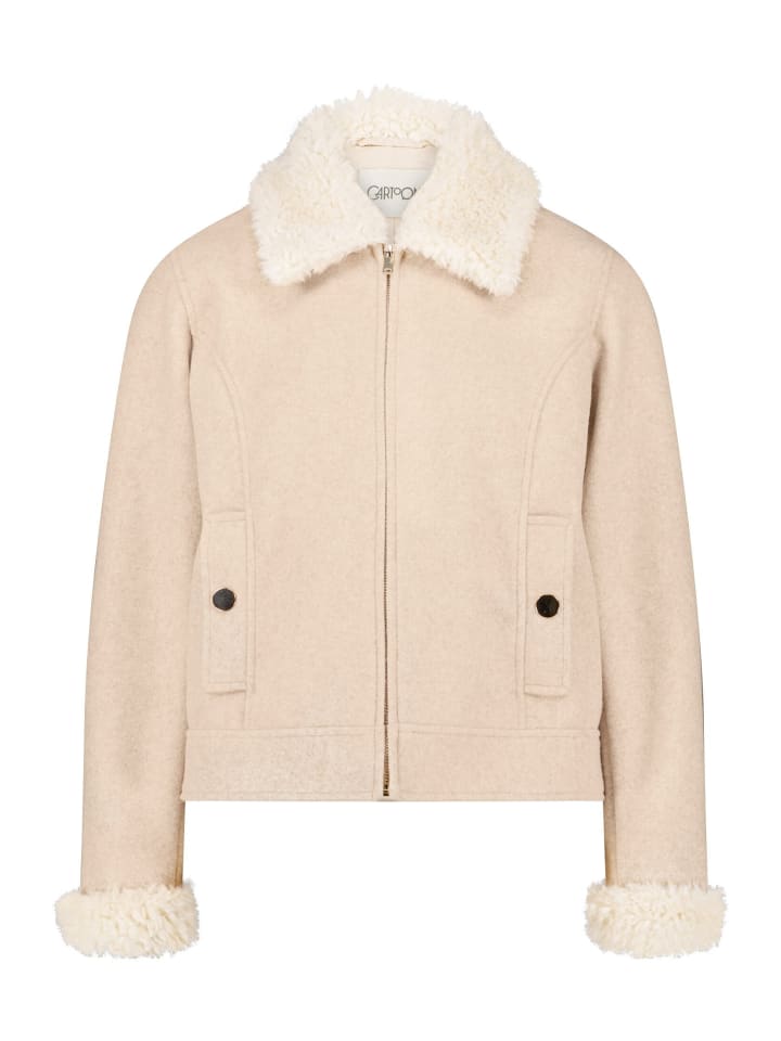 Casual-Jacke mit Kragen in Taupe