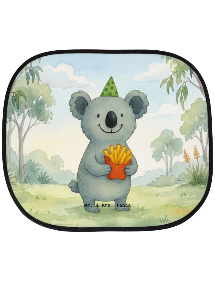 Auto Sonnenschutz Koala Pommes Design ohne Spruch in Weiß