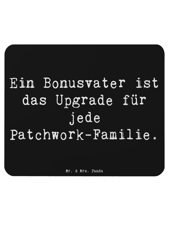 Mauspad Bonusvater Upgrade mit Spruch in Schwarz