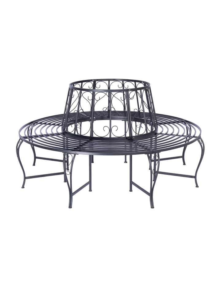 Baumbank in Schwarz - (H)85 x Ø 160 cm