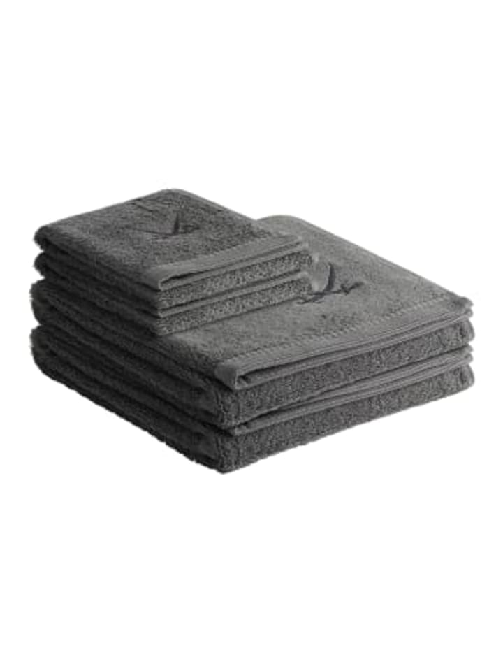 4-teiliges Set: Handtuch Frottier-Serie "Classic" in Anthrazit