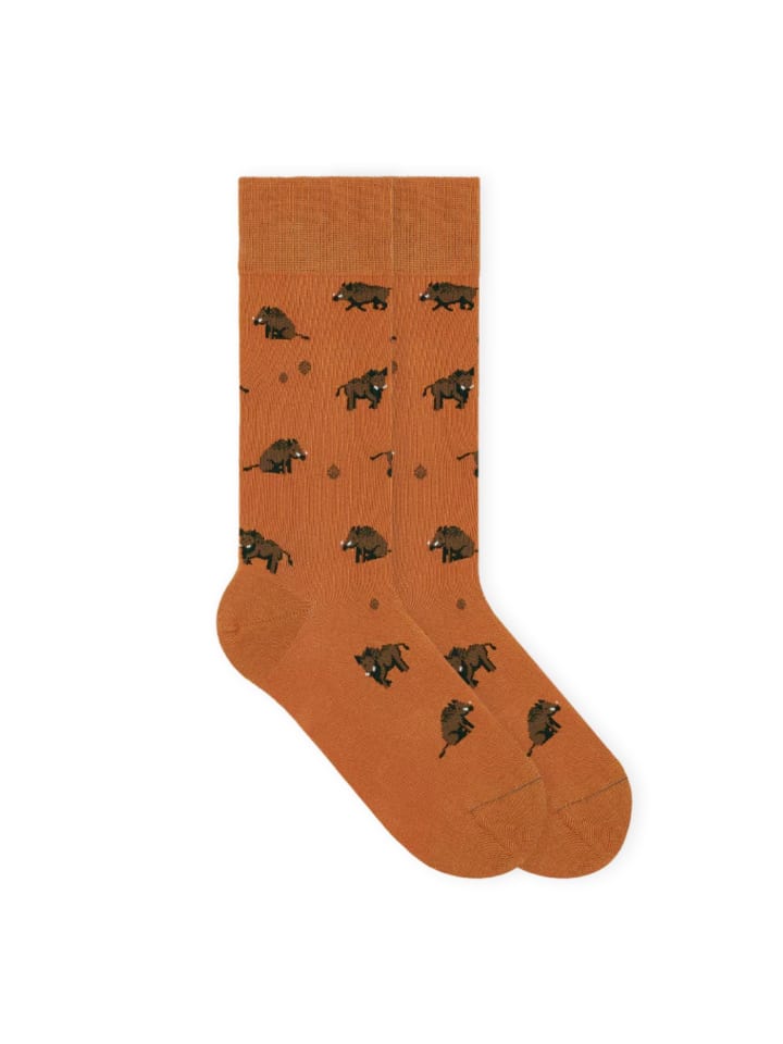 Gemusterte Socken Eber Icon in Orange