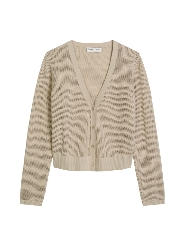 Ajour-Cardigan regular in Linen Beige