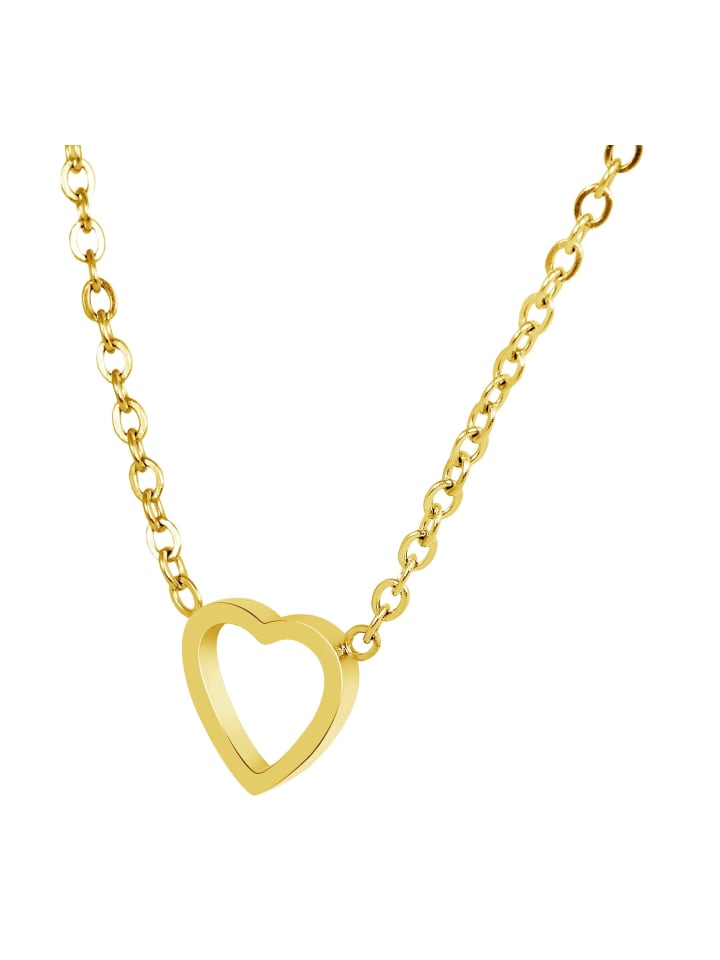 Damen Halskette mit Anhänger – Herz aus Edelstahl in gold