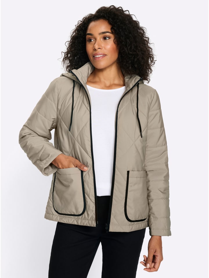 Steppjacke in sesam-schwarz