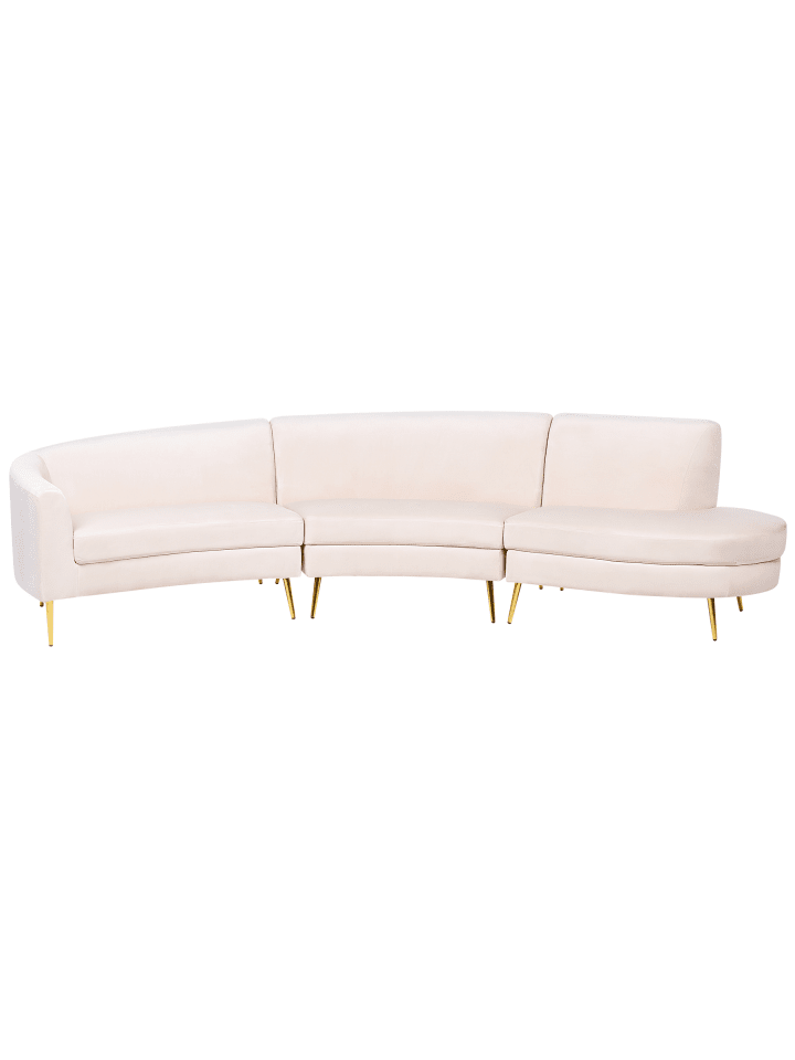 U-förmiges Sofa MOSS in Beige/Gold - (W) 350 x (H) 87 x (L) 85 cm