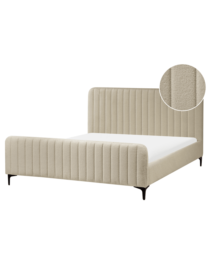 2-tlg Doppelbett LUNAN in Beige/Schwarz