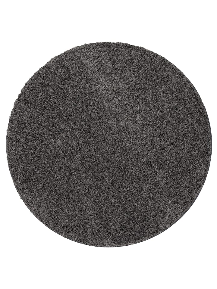 Hochflor-Teppich Milano Rund in anthrazit