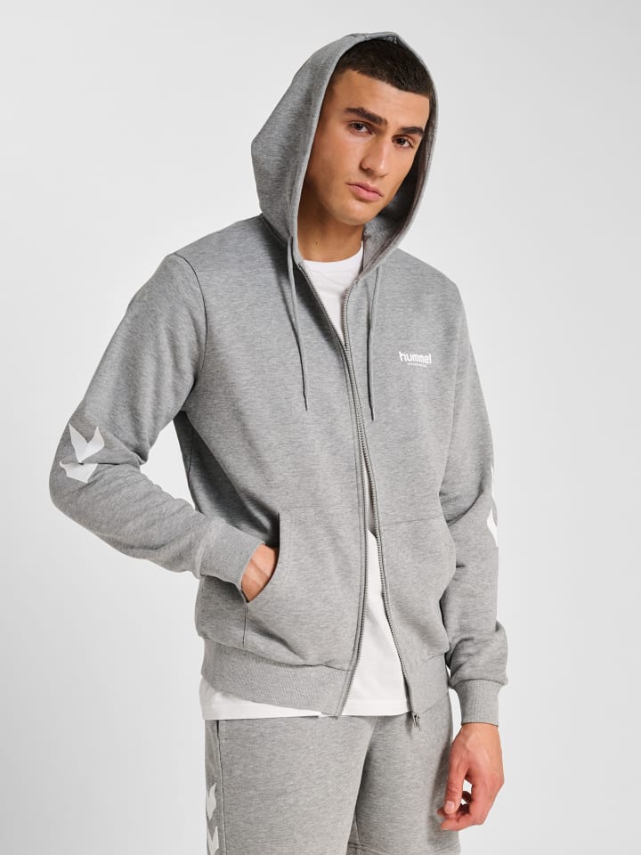 Reißverschluss Kapuzenpullover Hmllegacy Herren in GREY MELANGE