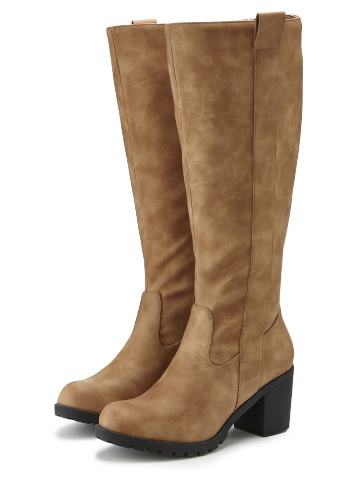 Weitschaftstiefel in camelfarben
