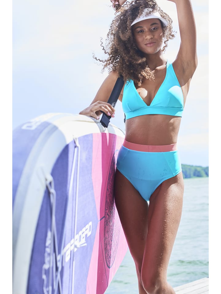 Highwaist-Bikini-Hose in türkis