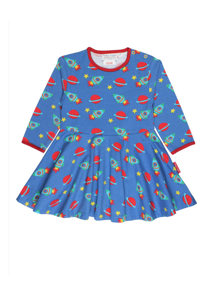 Skaterkleid mit Weltraum Print in blau